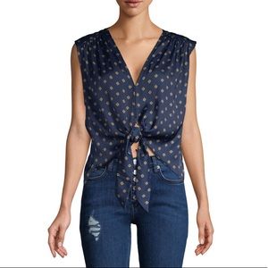 FreePeople Mornings In Marrakesh Print Top Blue XS